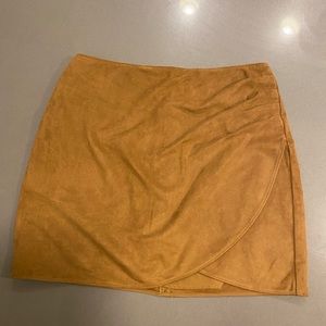 Camel Vegan Suede Mini Skirt Abercrombie